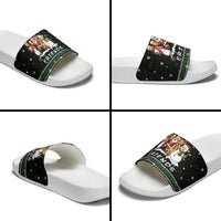 Santa Claus Jesus Friend of Christmas Slide Sandals Xmas Holiday Patterns - Wonder Print Shop