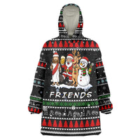 Santa Claus Jesus Friend of Christmas Wearable Blanket Hoodie Xmas Holiday Patterns - Wonder Print Shop