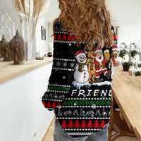 Santa Claus Jesus Friend of Christmas Women Casual Shirt Xmas Holiday Patterns - Wonder Print Shop