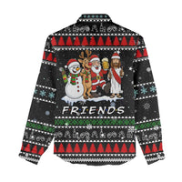 Santa Claus Jesus Friend of Christmas Women Casual Shirt Xmas Holiday Patterns - Wonder Print Shop