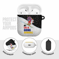 Santa Claus Ski My Life Is Going Downhill Christmas AirPods Case Xmas Holiday Patterns - Wonder Print Shop