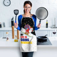 Santa Claus Ski My Life Is Going Downhill Christmas Apron Xmas Holiday Patterns - Wonder Print Shop