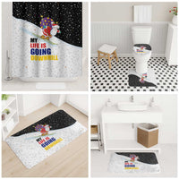 Santa Claus Ski My Life Is Going Downhill Christmas Bathroom Set Xmas Holiday Patterns - Wonder Print Shop