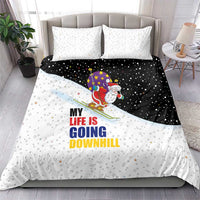 Santa Claus Ski My Life Is Going Downhill Christmas Bedding Set Xmas Holiday Patterns - Wonder Print Shop