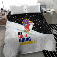 Santa Claus Ski My Life Is Going Downhill Christmas Bedding Set Xmas Holiday Patterns - Wonder Print Shop