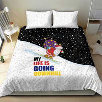 Santa Claus Ski My Life Is Going Downhill Christmas Bedding Set Xmas Holiday Patterns - Wonder Print Shop