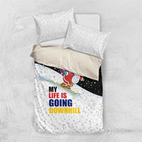 Santa Claus Ski My Life Is Going Downhill Christmas Bedding Set Xmas Holiday Patterns - Wonder Print Shop