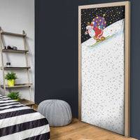 Santa Claus Ski My Life Is Going Downhill Christmas Door Cover Xmas Holiday Patterns - Wonder Print Shop