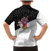 Santa Claus Ski My Life Is Going Downhill Christmas Family Matching Mermaid Dress and Hawaiian Shirt Xmas Holiday Patterns - Wonder Print Shop