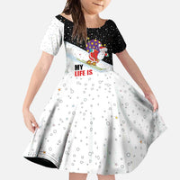 Santa Claus Ski My Life Is Going Downhill Christmas Family Matching Mermaid Dress and Hawaiian Shirt Xmas Holiday Patterns - Wonder Print Shop