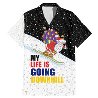 Santa Claus Ski My Life Is Going Downhill Christmas Family Matching Mermaid Dress and Hawaiian Shirt Xmas Holiday Patterns - Wonder Print Shop