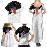 Santa Claus Ski My Life Is Going Downhill Christmas Family Matching Summer Maxi Dress and Hawaiian Shirt Xmas Holiday Patterns - Wonder Print Shop