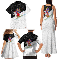 Santa Claus Ski My Life Is Going Downhill Christmas Family Matching Tank Maxi Dress and Hawaiian Shirt Xmas Holiday Patterns - Wonder Print Shop
