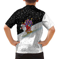 Santa Claus Ski My Life Is Going Downhill Christmas Kid Hawaiian Shirt Xmas Holiday Patterns - Wonder Print Shop