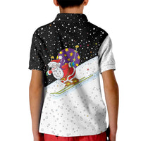 Santa Claus Ski My Life Is Going Downhill Christmas Kid Polo Shirt Xmas Holiday Patterns - Wonder Print Shop