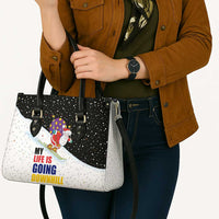 Santa Claus Ski My Life Is Going Downhill Christmas Leather Bag Xmas Holiday Patterns - Wonder Print Shop