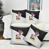 Santa Claus Ski My Life Is Going Downhill Christmas Pillow Cover Xmas Holiday Patterns - Wonder Print Shop
