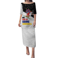 Santa Claus Ski My Life Is Going Downhill Christmas Puletasi Xmas Holiday Patterns - Wonder Print Shop