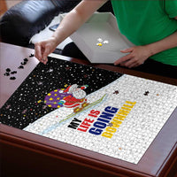 Santa Claus Ski My Life Is Going Downhill Christmas Puzzle Xmas Holiday Patterns - Wonder Print Shop