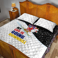 Santa Claus Ski My Life Is Going Downhill Christmas Quilt Bed Set Xmas Holiday Patterns - Wonder Print Shop