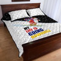 Santa Claus Ski My Life Is Going Downhill Christmas Quilt Bed Set Xmas Holiday Patterns - Wonder Print Shop