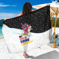 Santa Claus Ski My Life Is Going Downhill Christmas Sarong Xmas Holiday Patterns - Wonder Print Shop
