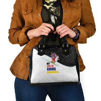 Santa Claus Ski My Life Is Going Downhill Christmas Shoulder Handbag Xmas Holiday Patterns - Wonder Print Shop