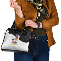 Santa Claus Ski My Life Is Going Downhill Christmas Shoulder Handbag Xmas Holiday Patterns - Wonder Print Shop