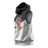 Santa Claus Ski My Life Is Going Downhill Christmas Sleeveless Hoodie Xmas Holiday Patterns - Wonder Print Shop