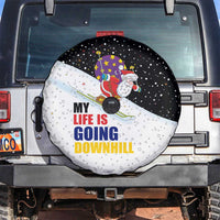 Santa Claus Ski My Life Is Going Downhill Christmas Spare Tire Cover Xmas Holiday Patterns - Wonder Print Shop