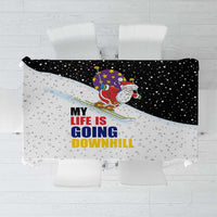 Santa Claus Ski My Life Is Going Downhill Christmas Tablecloth Xmas Holiday Patterns - Wonder Print Shop