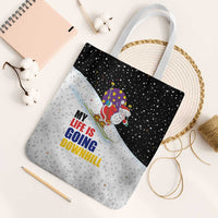 Santa Claus Ski My Life Is Going Downhill Christmas Tote Bag Xmas Holiday Patterns - Wonder Print Shop