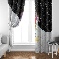 Santa Claus Ski My Life Is Going Downhill Christmas Window Curtain Xmas Holiday Patterns - Wonder Print Shop