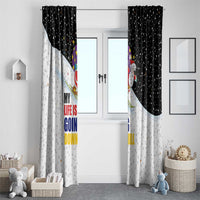 Santa Claus Ski My Life Is Going Downhill Christmas Window Curtain Xmas Holiday Patterns - Wonder Print Shop