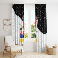 Santa Claus Ski My Life Is Going Downhill Christmas Window Curtain Xmas Holiday Patterns - Wonder Print Shop