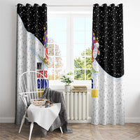 Santa Claus Ski My Life Is Going Downhill Christmas Window Curtain Xmas Holiday Patterns - Wonder Print Shop