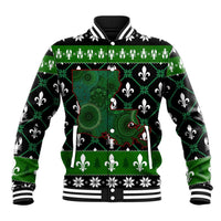 Louisiana USA Symbols Pattern Christmas Baseball Jacket Xmas Holiday Patterns - Wonder Print Shop
