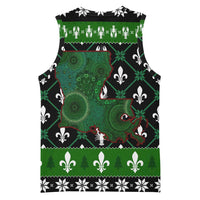 Louisiana USA Symbols Pattern Christmas Basketball Jersey Xmas Holiday Patterns - Wonder Print Shop