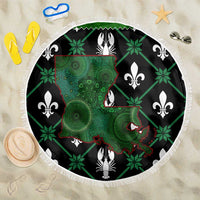 Louisiana USA Symbols Pattern Christmas Beach Blanket Xmas Holiday Patterns - Wonder Print Shop