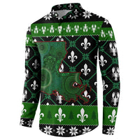 Louisiana USA Symbols Pattern Christmas Button Sweatshirt Xmas Holiday Patterns - Wonder Print Shop