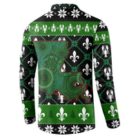 Louisiana USA Symbols Pattern Christmas Button Sweatshirt Xmas Holiday Patterns - Wonder Print Shop