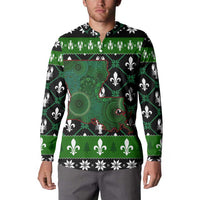 Louisiana USA Symbols Pattern Christmas Button Sweatshirt Xmas Holiday Patterns - Wonder Print Shop