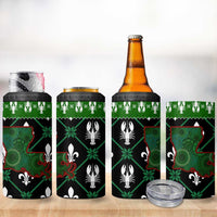 Louisiana USA Symbols Pattern Christmas 4 in 1 Can Cooler Tumbler Xmas Holiday Patterns - Wonder Print Shop