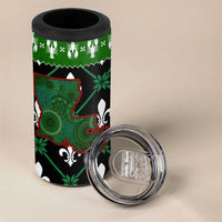 Louisiana USA Symbols Pattern Christmas 4 in 1 Can Cooler Tumbler Xmas Holiday Patterns - Wonder Print Shop