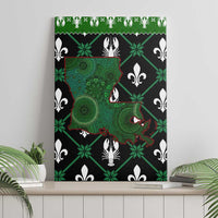 Louisiana USA Symbols Pattern Christmas Canvas Wall Art Xmas Holiday Patterns - Wonder Print Shop