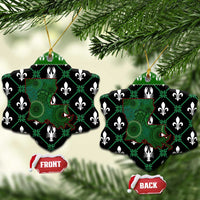 Louisiana USA Symbols Pattern Christmas Ceramic Ornament Xmas Holiday Patterns - Wonder Print Shop