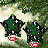 Louisiana USA Symbols Pattern Christmas Ceramic Ornament Xmas Holiday Patterns - Wonder Print Shop