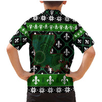 Louisiana USA Symbols Pattern Christmas Family Matching Mermaid Dress and Hawaiian Shirt Xmas Holiday Patterns - Wonder Print Shop
