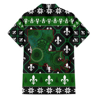 Louisiana USA Symbols Pattern Christmas Family Matching Off The Shoulder Long Sleeve Dress and Hawaiian Shirt Xmas Holiday Patterns - Wonder Print Shop