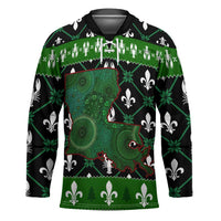 Louisiana USA Symbols Pattern Christmas Hockey Jersey Xmas Holiday Patterns - Wonder Print Shop